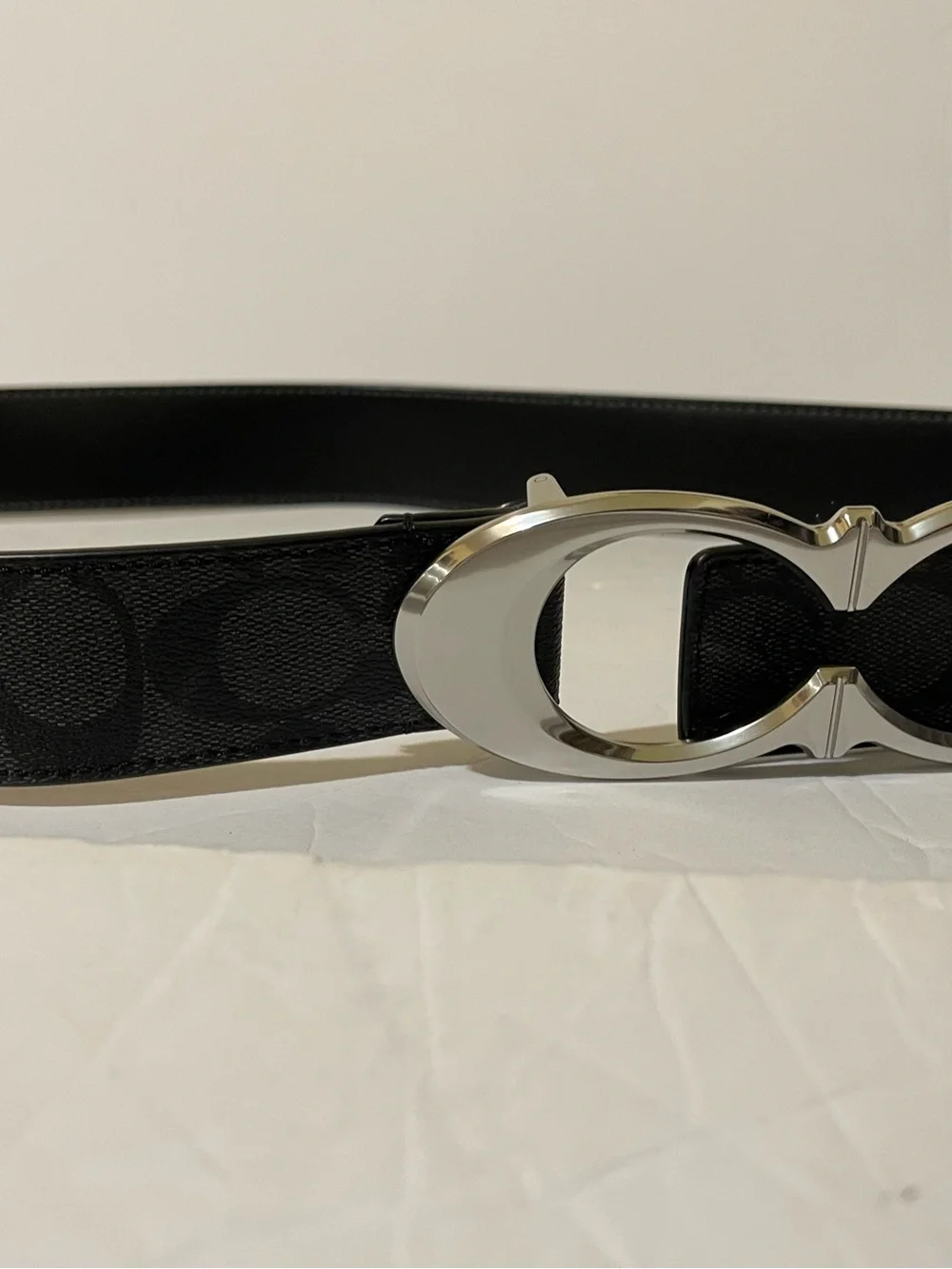 COACH Signature Buckle Belt Gold Black Medium - NWOT **